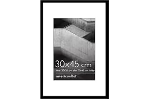Americanflat 30x45 cm ram med polerat splittersäkert glas – Använd som 20x30 cm med passepartout eller hela fotot utan passepartout – Streamline Collection – Tunn kant för vägg –
