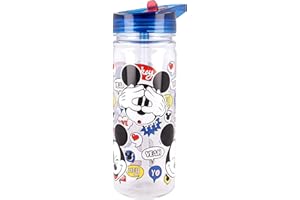 CARTOON Disney Mickey Mouse Trinkflasche aus Tritan mit klappbarem Auslauf, 580 ml - ST50133, Transparent