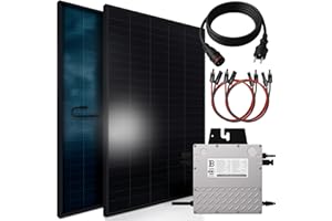 SUNNIVA 920W Balkonkraftwerk BIFAZIAL FULLBLACK komplett Steckdose Beny 800W Wechselrichter, PV Solaranlage, 2x 460W Glas-Glas Solarmodule, inkl. 5m Kabel, Komplettset Photovoltaikanlage