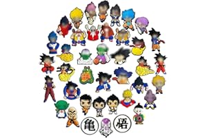 Tomicy Adornos de Zapatos de dibujos animados,Goku Shoe Charms,40 Piezas Abalorio para Zapatos para Niños,Adornos de Sandalias de Zueco, artesanías DIY para Zapatos