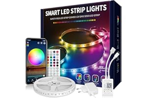 Nixtrve LED Strip 10m, LED Streifen 10m Selbstklebend mit Fernbedienung und App, LED Lichterkette LED Band Musik Sync LED Beleuchtung