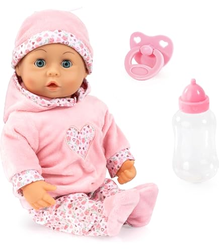 JC TOYS Berenguer Boutique-pop met zacht lichaam, 38 cm, ogen openen en sluiten, blond haar, inclusief kleding en accessoires, roze, ontworpen door Berenguer, vanaf 2 jaar