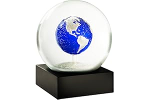 CoolSnowGlobes Globo di Neve Grande Pianeta Terra di Marmo Blu