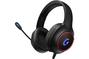 KAPEYDESI PS5 Headset, Gaming Headset mit Mikrofon, 7.1 Stereo Surround Sound Kopfhörer mit Kabel, Noise Cancelling RGB Lichter Gaming Kopfhörer für PS4/PC/Mac/Switch/Xbox Serie, Schwarz