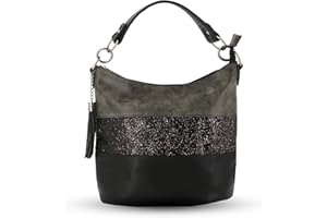 GALLANTRY Sac à Main Bandoulière Femme Paillettes - Sacoche Messenger Porté Epaule Multicolore Rayures - Besace Bandes Anse Large Strass Brillant Soirée Mariage - PU Cuir Souple - Chic Tendance