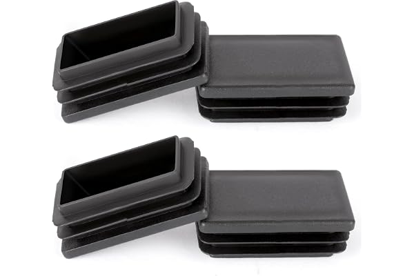 OSDUE 60 * 40mm Rectangle Bouchons à lamelles,4 PCS Bouchons de Couverture Cache Tube en Plastique PE Bouchon Pied de Chaise Embout de Bouchon en Plastique pour Chaises Canapés Tables,Noir