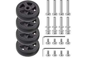 Volein 4 Piezas Ruedas de Repuesto para Maletas Ruedas Recambio de Maletas Resistentes al Desgaste, Negro, VF25-50 * 18mm