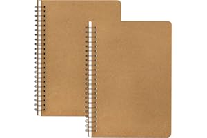 YAROTM Yaromt Cuaderno Punteado A5 - Pack 2 Libretas Espiral 140x210mm - 100GSM Punteada 5mm Dots Cuadernos de Notas - 60 Hojas Cuaderno Anillas Puntos Punteado - Libreta A5 Lettering Kraft