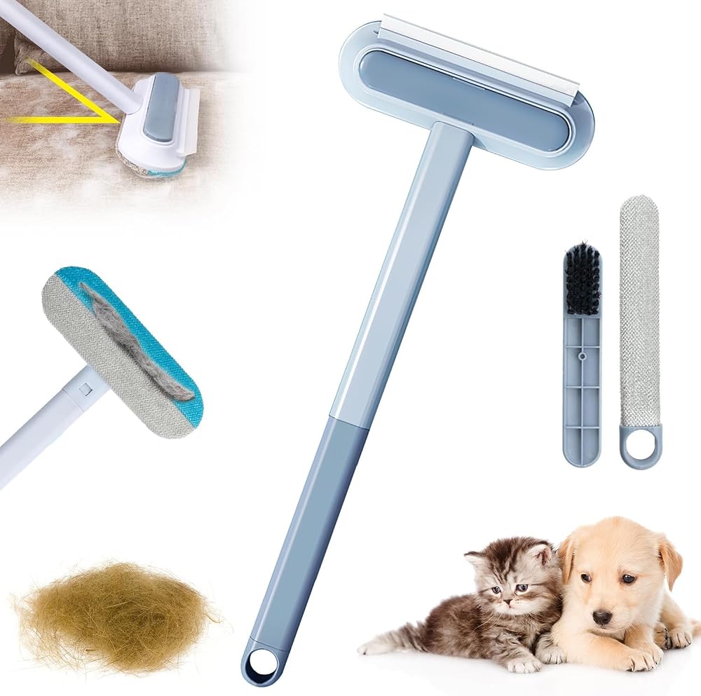 Jouis Kedi Köpek Tüy Temizleme 4'ü 1 Arada Sihirli Fırça Seti Çok Yüzeyli Temizlik Aparatı Cam Koltuk Halı Temizleyici Evcil Hayvan Tüy Toplama Fırçası