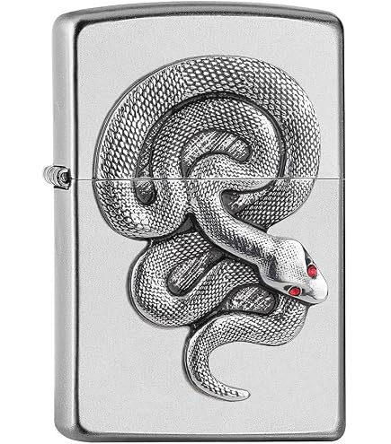 Zippo Feuerzeug Cobra/Kobra Design – 28378 Collection 2019, Windfest, Metallgehäuse, Mit Klick-Sound