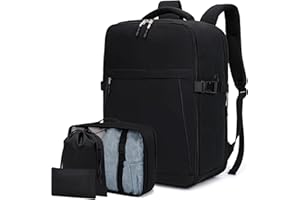 LOSSGA Sac à Dos Voyage Avion Bagages Valise Cabine 45x36x20 pour Easyjet Sac Cabine avec Organiseurs de Bagage, avec Compartiment pour Ordinateur