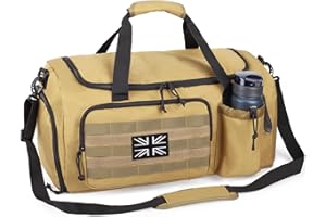 BUNNYCHIC Tactical Gym Bag for Men, 40L Large Capacity Duffle Bags with Shoes Compartment, Sports Bag with Wet Compartment, Multi-Functional Weekend Bags Suitable for Travel, Camping,Hiking