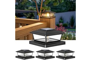 ‎BTFARM btfarm 4 Stück Pfostenleuchte Solar, 2 Modi LED Pfostenkappe Solar IP65 Wasserfest Pfostenlichter für den Außenbereich, Solarlampen für Außen Garten Terrasse Zaun 4x4 5x5 6x6 Zoll Hölzerne Pfäle