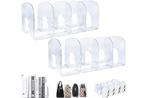 Elezeal 2pcs Clear Acrylic Magazine Holder, Multifunctional Desktop File Organizer Thick File Sorter Book Holder for Bottle Tray, Handbag Clutch Bag Divider, Purse Stand Rack (Updated Version)