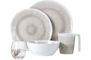 MORITZ Service de vaisselle de camping pour 1 à 4 personnes I 4-32 pièces I Assiettes I Tasse I Bol I Verres I En mélamine