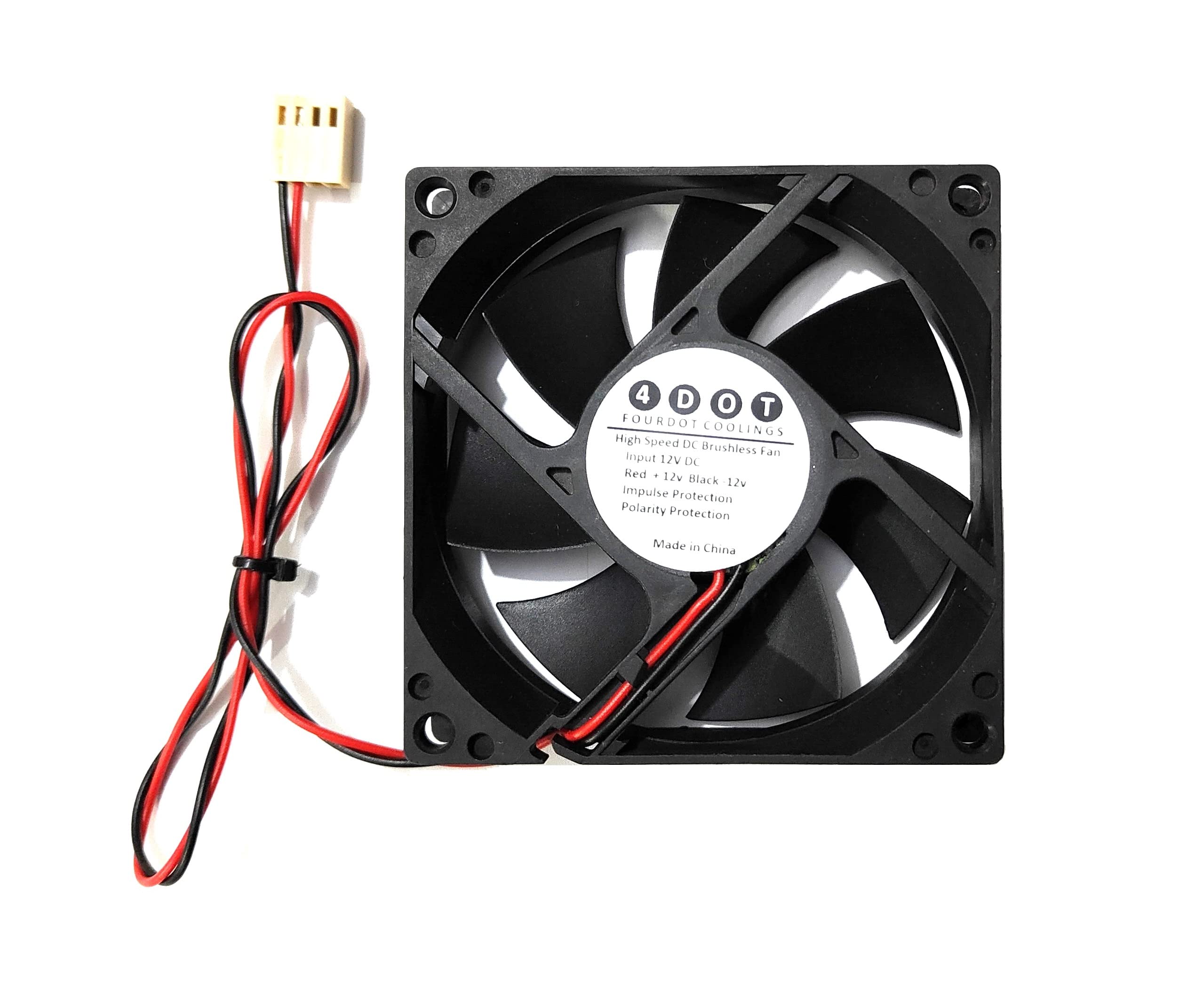 Fourdot 80mm 3Inch Axial Cabinet Cooling Fan Model 8025 12V DC (With Motherboard Connector)