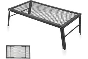 EQULUP Griglia da falò pieghevole, materiale in ferro resistente Cottura da falò Griglia da falò portatile impermeabile Griglia da cucina per barbecue da campeggio