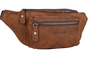 STILORD 'Portland' Vintage Sac Banane en Cuir Ceinture Réglable Poche Ventrale Sac Besace Sacoche idéal Sport Voyages pour Homme Femme