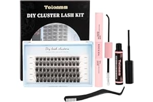 TOIONMM Zestaw do przedłużania rzęs, zestaw 60 sztuk, pojedyncze narzędzie do nakładania rzęs, klej do rzęs i uszczelniacz, zestaw do usuwania kleju do rzęs, pojedyncze rzęsy do użytku w domu