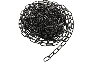 JMIATRY Cadena de acero inoxidable 304 de 8 metros de longitud, eslabones de cadena resistentes de 3 mm, acero galvanizado negro, cadena de eslabones soldados para puerta de valla, puertas de garaje,