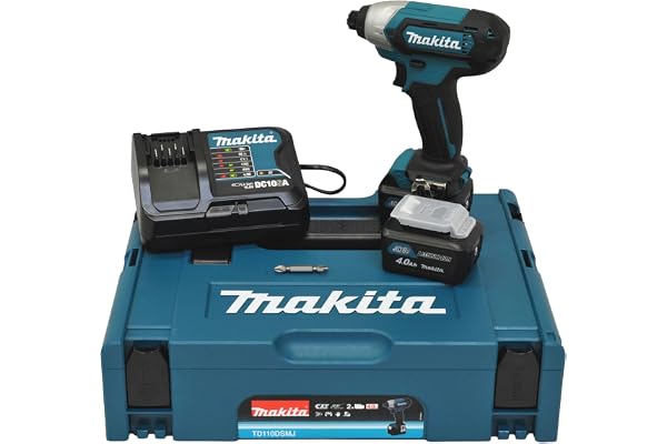 Makita TD0110DY1J Visseuse à Percussion sans Fil, 10,8 V, 4 Ah, Coffret Makpac avec 2 Batteries et 1 Chargeur, 10.8 voltsV