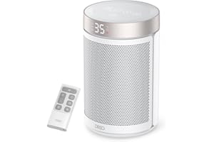 Dreo Calefactor Eléctrico 1500W Silencioso y de Bajo Consumo, Estufa Cerámica Portátil con Termostato, 3 Modos, Temporizador 12H, Protección Contra Sobrecalentamiento y Vuelco, Blanco