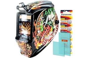 TRQWH Large Viewing Welding Helmet Auto Darkening True Color Solar Powered Welding Hood with 4 Arc Sensor Adjustable Wide Shade Range 4~5-8/9-13 Welder Mask for TIG MIG ARC Weld (TRQWH-LD15)