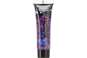 Iridescent Chunky Face & Body Glitter Gel by Moon Glitter - Purple - Cosmetic Festival Glitter Face Paint for Face, Body, Hair, Nails - 12ml