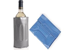NOTRASH2003 2 refrigeratori per bottiglie da viaggio – Manicotto refrigerante per vino con chiusura rapida – Manicotto refrigerante per il raffreddamento di birra, vino e bibite – Riutilizzabile per spumante