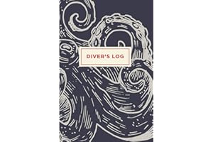 Scuba Diver Log Book: Track & Record 100 Dives - Nautical Vintage Style Octopus Design