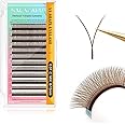 NAGARAKU YY Eyelash Extensions Supplies Y Lash Premade Fans 4D Russian Volume Cross YY lashes Handwoven Y Shaped Mesh Technology Wispy Crisscross Cluster Light Brown 12 Rows(0.07 C Curl 8-15mm）