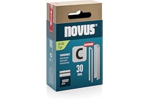 ‎NOVUS TOOLS NOVUS TOOLS Schmalrückenklammern 30 mm "superhart", 1000 Tacker-Klammern vom Typ 4/30, Schiebeschachtel, Heftmittel für Profilhölzer und Paneele