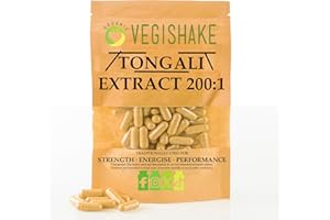 VEGISHAKE Malaysian TongAliBoost Supplements 200:1 Extract High Strength for Men | Saponins Supplement | Concentrated Extract Formula | Natural T Supplement for Men (60 Capsules)
