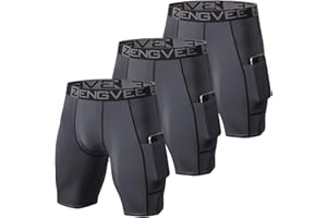 ZENGVEE Lot de 3 Shorts de Compression pour Hommes Short de Course à Pied Cool Dry avec Poches latérales pour la Course, l'entraînement, l'entraînement, la Gym