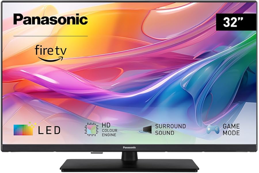 Panasonic TV-32S50AEZ S50 Series 32 Inch Smart LED HD TV, 2024, Fire TV, HD Colour Engine, HDR, Alexa Voice Control, Game Mode, Media Player, for an Optimal Visual Experience