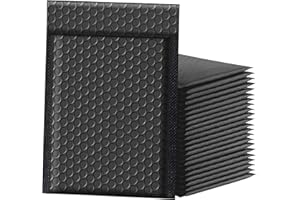 GMMG 50 Pezzi Buste per Spedizioni Imbottite 18x13cm Buste Spedizione Bubble Mailer per Imballaggio Spedizione (Nero)