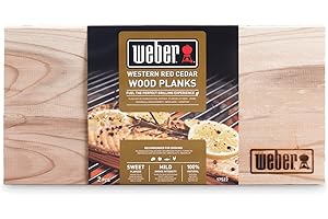 Weber Planches de cèdre pour fumage - Moyen (30 x 15cm), paquet de 2, arôme doux et sucré, idéal pour le fromage, les légumes, le poisson et la volaille, à partir d'essences de bois naturelles (17522)