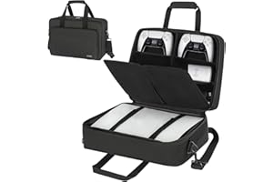 IVODEELA PS5/PS4 Case,Console Carrying Travel Case Compatible with Playstation 5/PS5 Digital Edition,Protective Storage Bag for PS5 Controllers,Headset,Game Discs,Charger&Accessories-Black