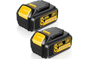 TERARRELL 2PACK 18V 8000mAh Lithium-ion Battery Replacement for Dewalt 18V Battery DCB184 DCB200 DCB200-2 DCB201 DCB201-2 DCB203 Compatible with Dewalt 18 Volt Cordless Power Tools (2PACK)