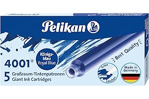 Pelikan 310748 wkład atramentowy o dużej pojemności 4001 Royal Blue 5 kartridży w składanym pudełku