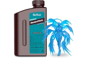 SUNLU Imprimante 3D Resine 1KG, Résine UV Rapide de 405 nm, Résine 3D Photopolymère Standard pour Imprimantes LCD/DLP/SLA 4K/8K, Haute précision, faible retrait, Transparent Bleu 1000G
