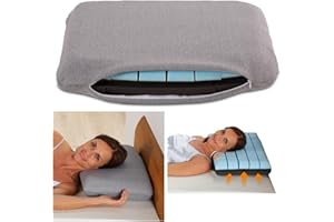 ‎MAXVITALIS maxVitalis Orthopädisches Gelschaum-Nackenstützkissen 2in1: Kopfkissen für perfekte Anpassung an Kopf und Nacken, 56x37x10 cm Kissen inkl. Bezug