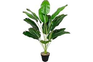 Zelihrdu Plantas artificiales en maceta, planta tropical falsa de plástico, árboles grandes, planta de hojas para plantas de interior, hogar, oficina, jardín, decoración moderna, regalo de inauguració