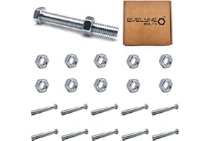EVELYNE M8 Nuts & Bolt 10 Pack (M8 x 70mm Bolts & M8 Nuts) Hex Bolt/Setscrew Fully Threaded