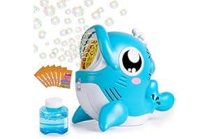 Hanmulee Dolphin Bubble Machine,Automatic Bubble Machine, 3000+ Bubbles Maker toys with Bubble Solution