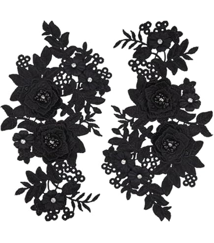 Yulakes 2 yards 3D bloemen kanten trim prachtige geborduurde applicatie