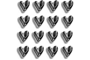 Janlifian 16PCS Black Fridge Magnets Cute Love Heart Magnet Set 2.1cm Small Heart Decorative Magnets Funny Home Kitchen Refrigerator Office Whiteboard Magnetic Stickers Decoration