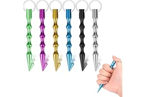 RUNEAY 6 Stück Kubotan Selbstverteidigung Schlüsselanhänger für Frauen,Selbstverteidigung Waffen Legal,für Notsituationen als Notfallhammer Glasbrecher