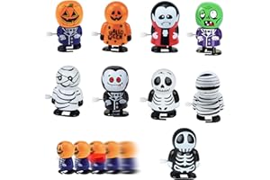 POPOYU 9Pcs Halloween Wind Up Toys,Halloween Novelty Toys for Kids,Small Clockwork Walking Toys Halloween Crafts for Sweets Treat Bag Stuffers,Halloween Party Bag Fillers,Halloween Games Gifts Prizes
