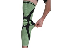 Neotech Care - Bandaż stabilizujący nogi i kolana - dzianina z włókien bambusowych - elastyczna i oddychająca - średnia kompresja (Zielony, 1 jednostka, XL)